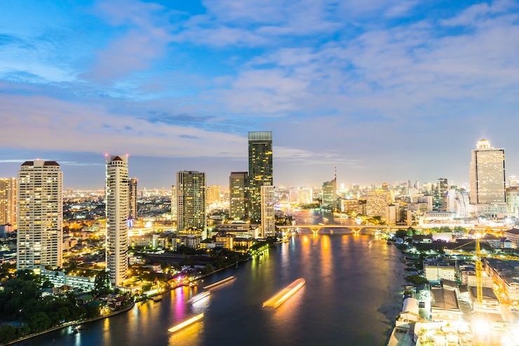 Gratis Foto bangkok stad bij nacht