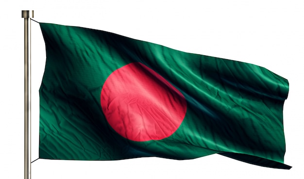 Gratis foto bangladesh national flag geïsoleerde 3d witte achtergrond