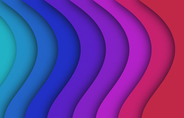 Banner met abstracte achtergrond met regenboogkleuren papier uitgesneden golven