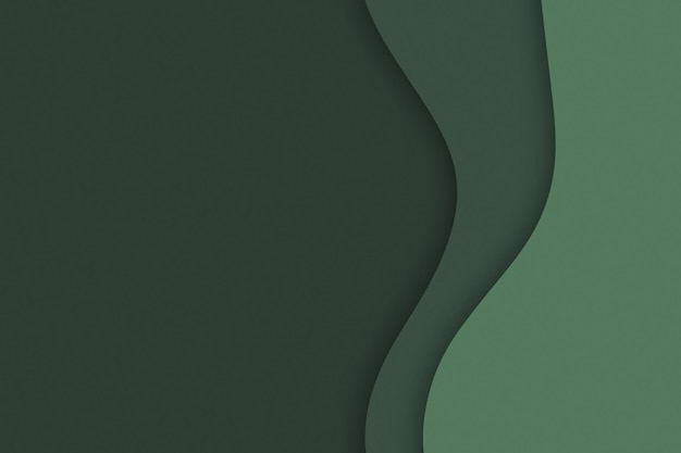 Gratis foto banner met abstracte achtergrond met uitgesneden golven van groen papier