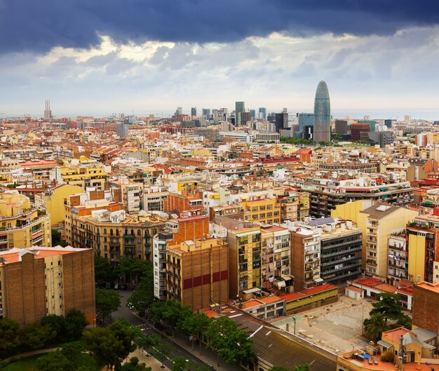 Barcelona stad vanaf de Sagrada Familia. Spanje