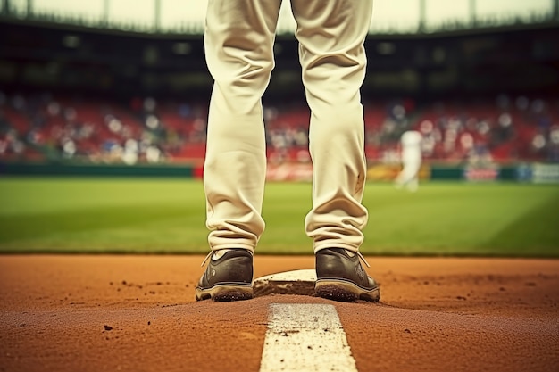 Baseballspeler op het veld tijdens een wedstrijd