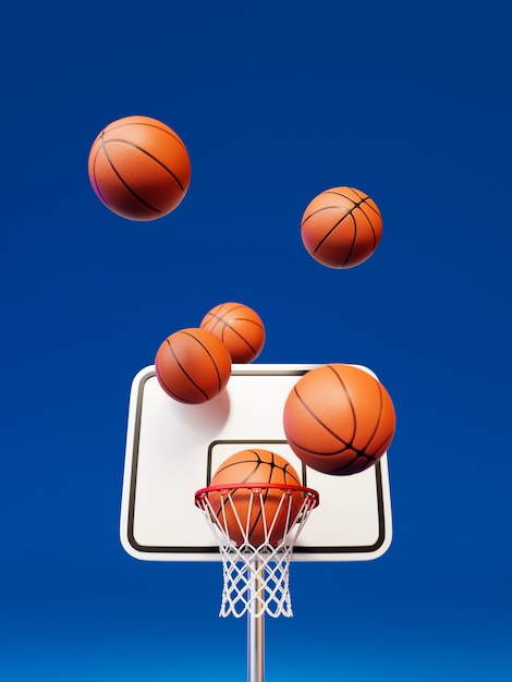 Gratis foto basisbenodigdheden voor 3d-basketbal