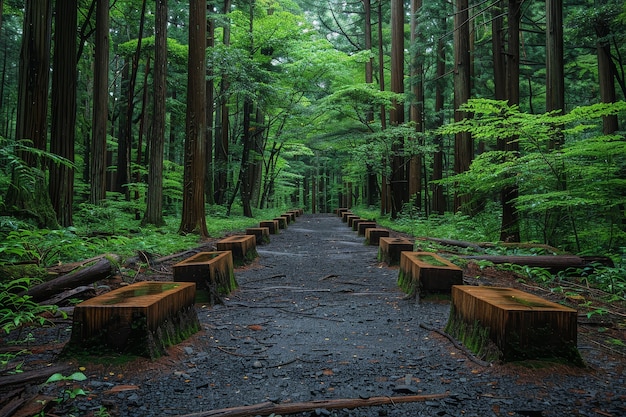 Gratis foto beautiful japanese  forest scene