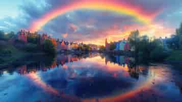 Gratis foto beautiful rainbow in nature