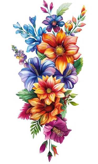 Gratis foto beautiful watercolor floral arrangement