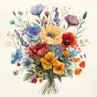 Gratis foto beautiful watercolor floral arrangement