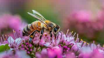 Gratis foto bee on flower in nature