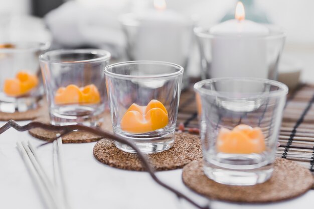 Bekers met essentiële wax