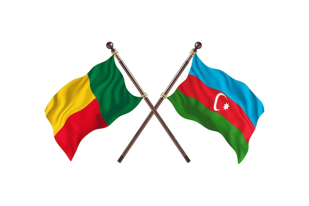 Benin versus azerbeidzjan twee landen vlaggen achtergrond
