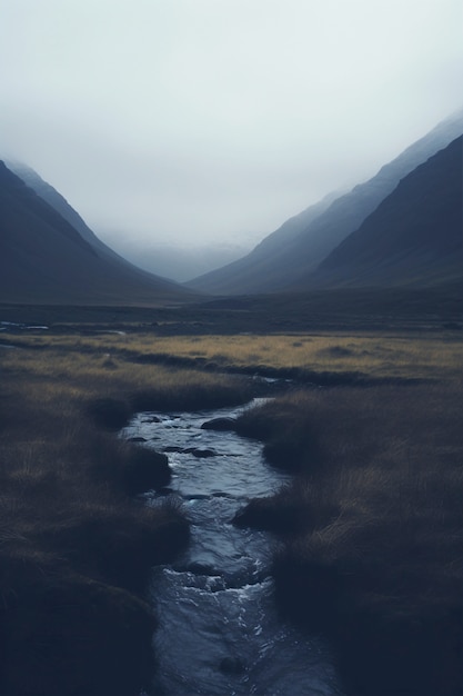 Gratis foto bergachtig natuurlandschap met rivier