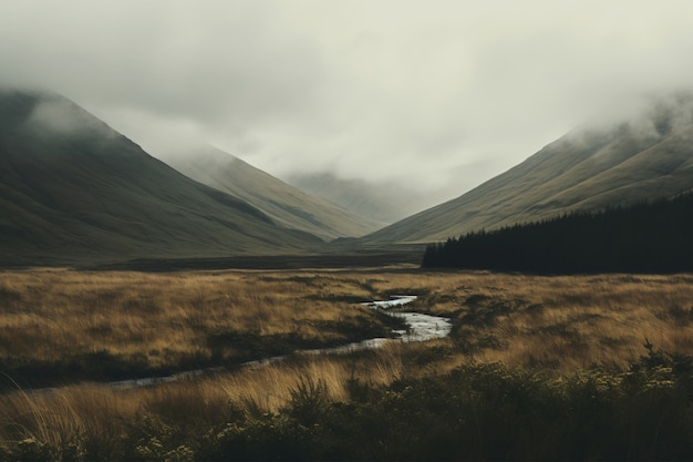 Gratis foto bergachtig natuurlandschap met rivier