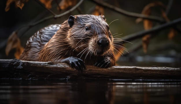 Gratis foto beverportret pluizig bont kijkend naar camera gegenereerd door ai