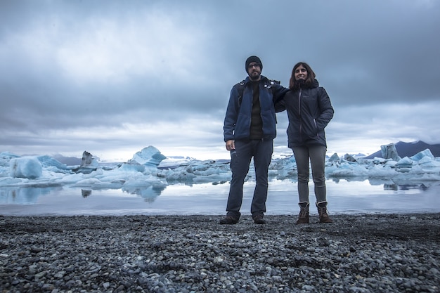 Gratis foto bevroren meer van jokursarlon in ijsland