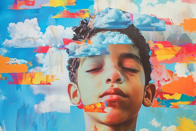 Gratis foto bewustzijn van de dag van het autisme met een kleurrijk portret