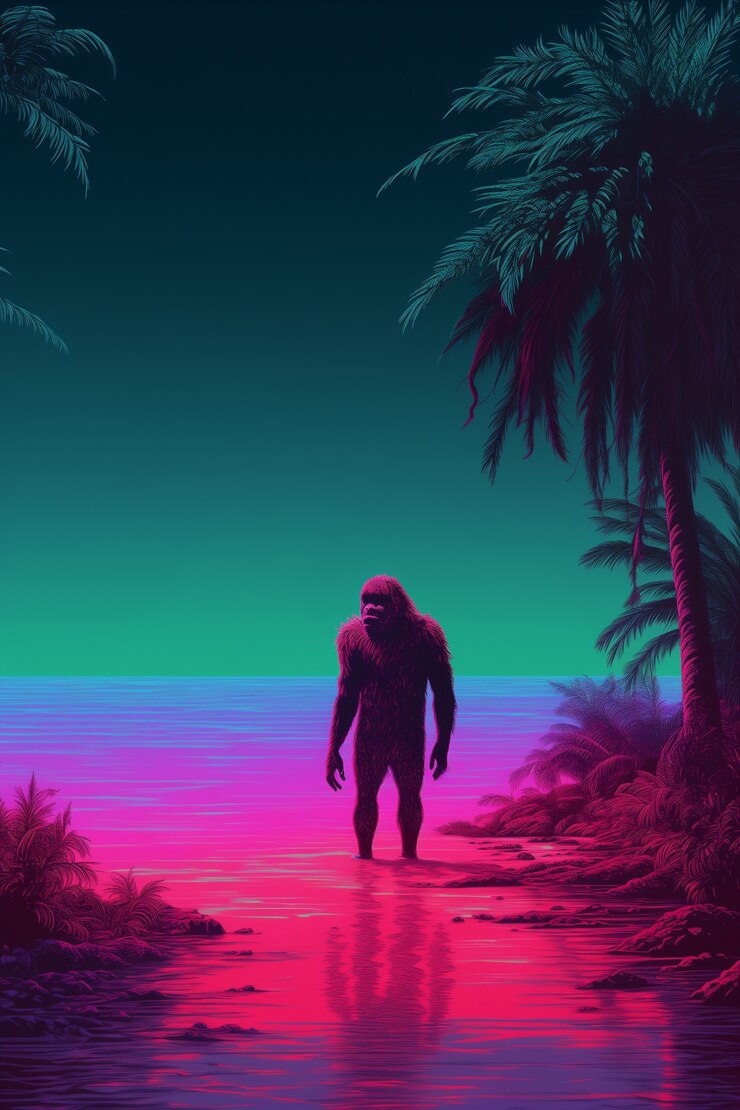 Gratis Foto bigfoot vertegenwoordigd in neonglans