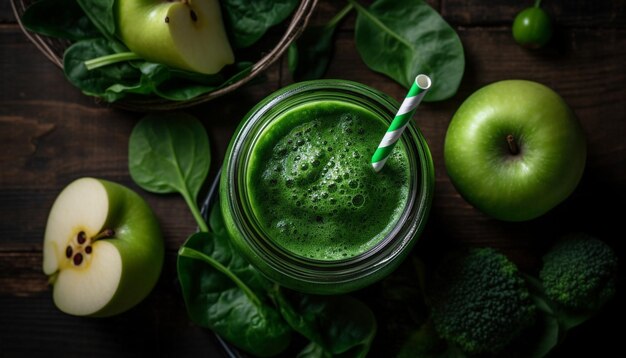 Biologische groenten en fruit vertonen door AI gegenereerde versheid en gezondheid