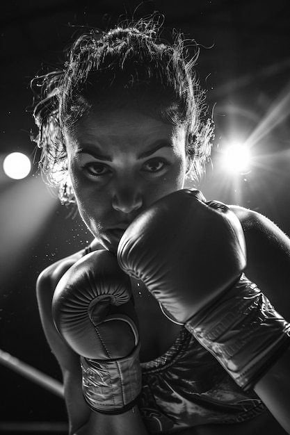 Gratis foto black and white portrait of athlete participating in the olympic championship sports