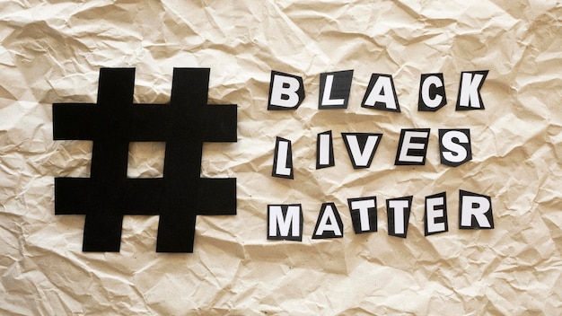 Gratis foto black lives matter concept met hashtag