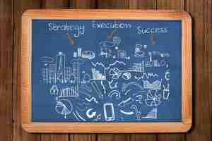 Gratis foto blackboard met business-strategie