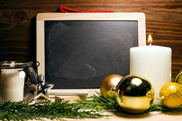 Blackboard met kerstversiering