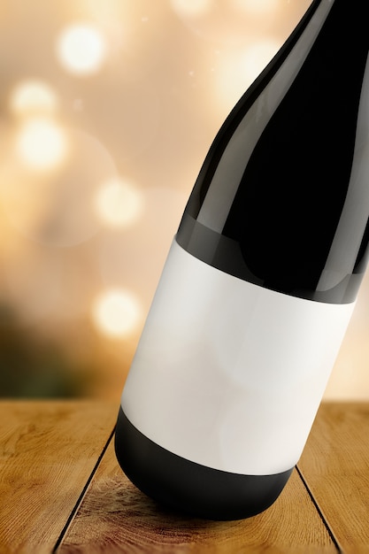 Gratis foto blanco etiket, drankverpakkingen voor rode wijnflessen en branding