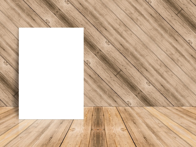 Blanco papier op een houten ondergrond