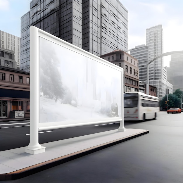 Gratis foto blank billboard op de stadsstraat 3d-rendering mock up