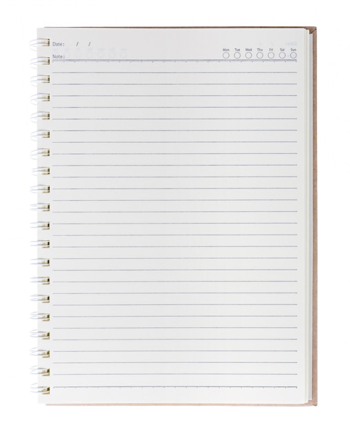 Gratis foto blank notebook isoleren met achtergrond