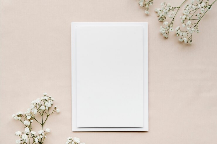 Gratis Foto blanke bruiloft uitnodiging bovenkant