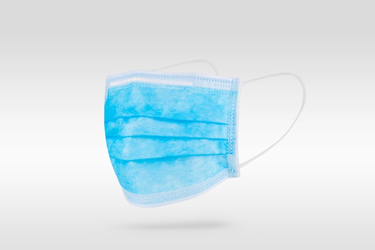 Gratis Foto blauw wegwerpchirurgisch gezichtsmasker
