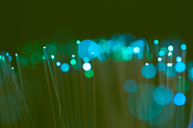 Gratis foto blauwe stoffige lichten op optische vezels