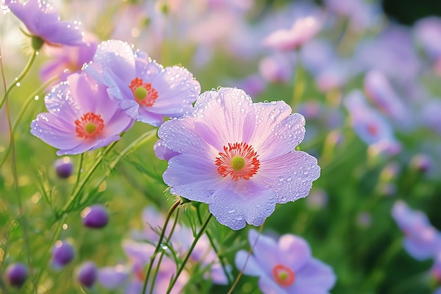 Gratis foto bloemen in een tuin gegenereerd door ai