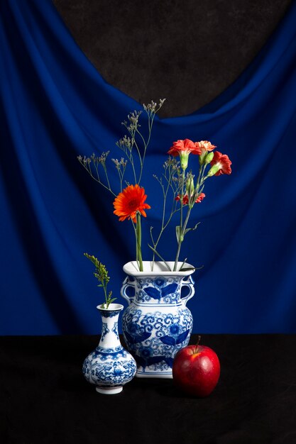 Bloemenvaas in barokachtige fotografie