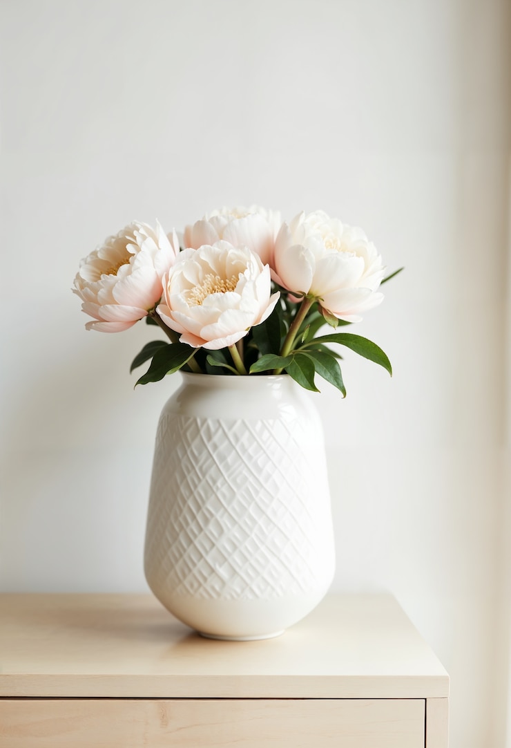 Gratis Foto bloemenvaas in een modern interieur