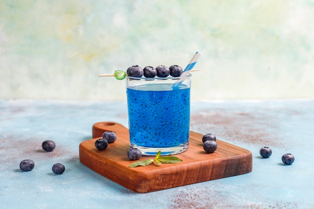Blueberry basilicum zaad drankje.