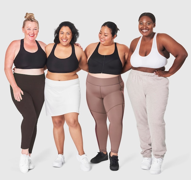 Body positivity diverse curvy dames sportkleding