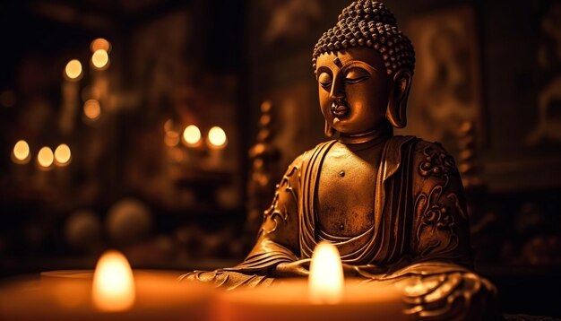 Boeddhisme en christendom bestaan vreedzaam naast elkaar in aanbidding gegenereerd door AI