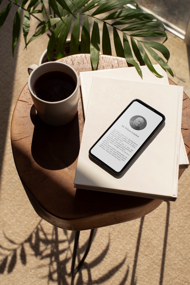 Gratis Foto boeken versus technologieconcept