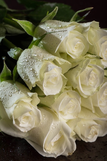 Gratis foto boeket witte rozen