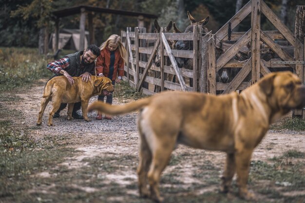 Boer en zijn dochter brengen tijd door op de boerderij