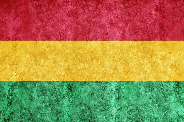 Gratis foto bolivia metalen vlag, getextureerde vlag, grunge vlag