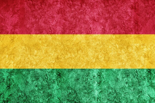 Bolivia metalen vlag, getextureerde vlag, grunge vlag