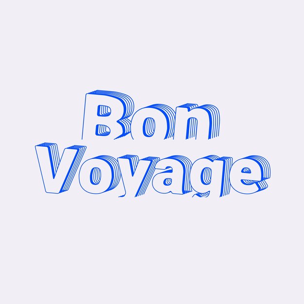 Bon Voyage-woord in gelaagde tekststijl