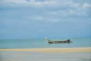 Gratis foto boot drijvend op het strand