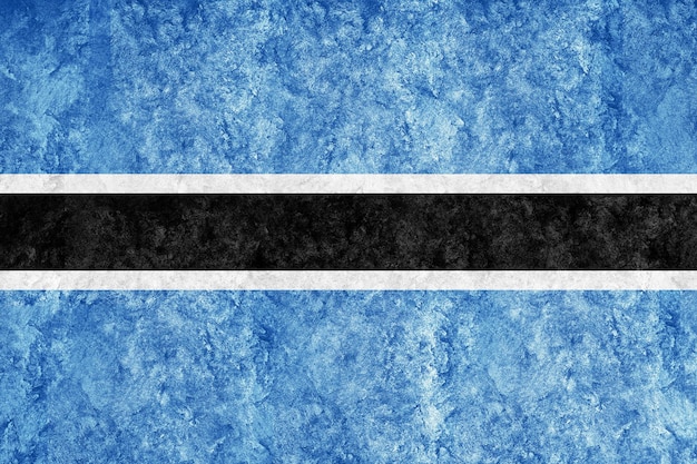 Botswana metalen vlag, getextureerde vlag, grunge vlag