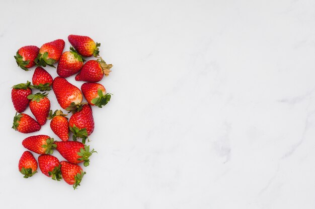 Bovenaanzicht aardbeien