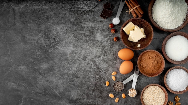 Bovenaanzicht assortiment van lekker eten