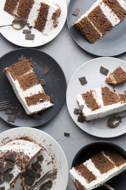Bovenaanzicht cakeplakken