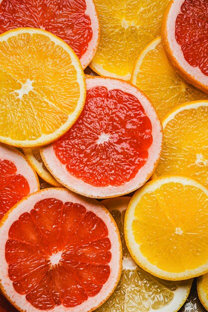 Bovenaanzicht citruses regeling achtergrond